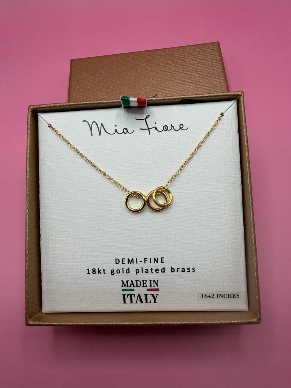 Mia Fiore gold Interlocking Circle Necklace - 18kt Gold Plated